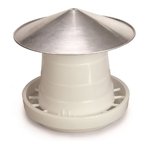 Adjustable Feed-Flow with Aluminium Lid Poultry Feeder