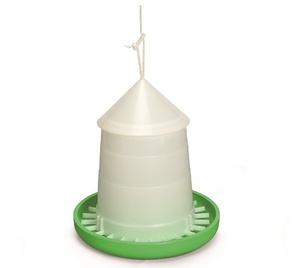 Adjustable Feed-Flow Poultry Feeder with Hopper Lid