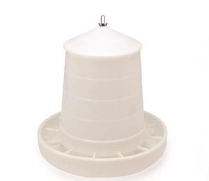 Adjustable Feed-Flow Poultry Feeder with Hopper Lid