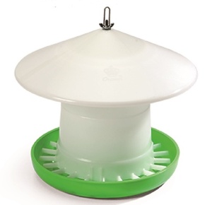 Adjustable Feed-Flow Poultry Feeder with Large Lid