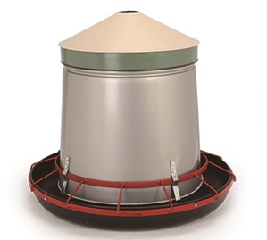 Coated Lid + Coated Steel Coil + Plastic Base Poultry Feeder